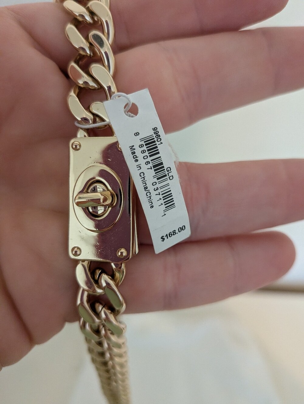 Coach Deadstock Turnlock Chunky Gold Necklace Nwt - Picture 2 of 6